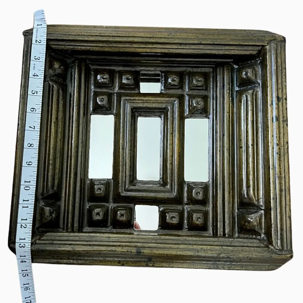 Sid Birnbaum • Vintage 60s Mid-Century Abstract Relief Cubism Wood Mirror Signed